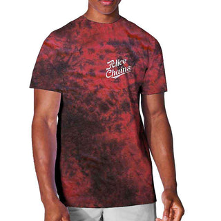 Alice In Chains T-Shirt: Circle Emblem (Red) (Back Print & Wash Collection)