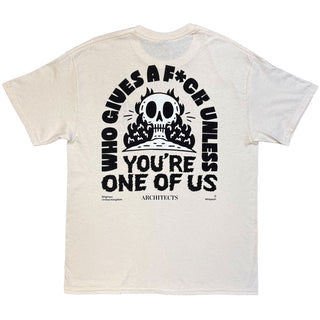 Architects T-Shirt: Whiplash Who Gives A Fuck (Natural) (Back Print) (Ex-Tour)