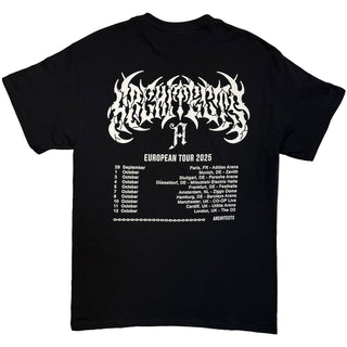 Architects T-Shirt: TSTE & AB Skeleton EU Tour 25 (Black) (Back Print) (Ex-Tour)