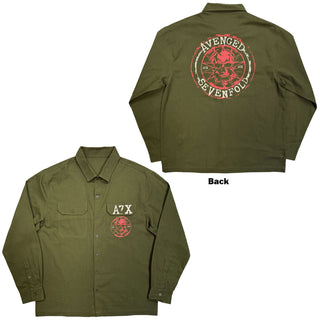 Avenged Sevenfold Casual Shirt: Skull Emblem (Green)