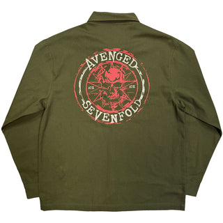 Avenged Sevenfold Casual Shirt: Skull Emblem (Green)
