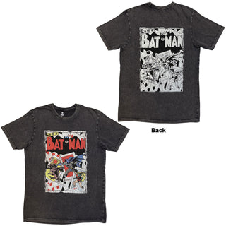 DC Comics Stone Wash T-Shirt: Batman Playing Cards (Charcoal Grey) (Back Print)
