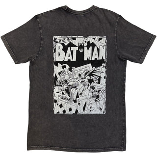 DC Comics Stone Wash T-Shirt: Batman Playing Cards (Charcoal Grey) (Back Print)