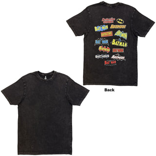 DC Comics Stone Wash T-Shirt: Batman Logo Through The Ages (Black)