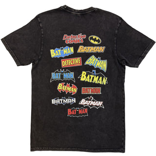 DC Comics Stone Wash T-Shirt: Batman Logo Through The Ages (Black)
