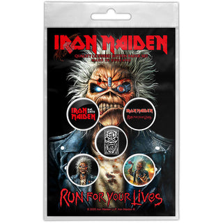 Iron Maiden Button Badge Pack: Run For Your Lives