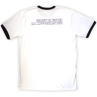 The Beastie Boys Unisex Ringer T-Shirt: Record Label (White) (Back Print)