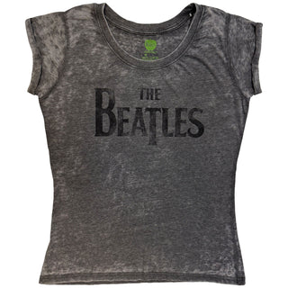 The Beatles Ladies Slim Fit T-Shirt: Drop T Logo (Burnout) (XX-Large)