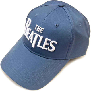 The Beatles Baseball Cap: White Drop T Logo (Denim Blue)