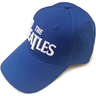 The Beatles Baseball Cap: White Drop T Logo (Mid Blue)