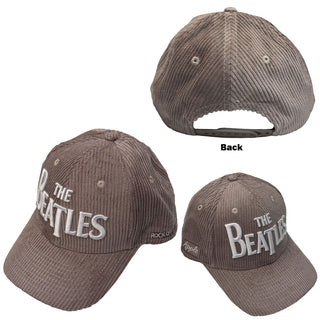 The Beatles Baseball Cap: Drop T Logo & Apple Corduroy (Grey)