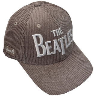 The Beatles Baseball Cap: Drop T Logo & Apple Corduroy (Grey)