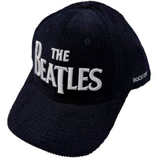 The Beatles Baseball Cap: Drop T Logo & Apple Corduroy (Navy Blue)