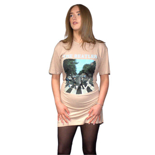 The Beatles Ladies T-Shirt Dress: Abbey Road & Logo