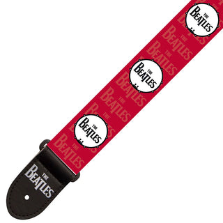The Beatles Guitar Strap (Poly): Drop T Logo on Drum (Red)