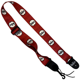 The Beatles Guitar Strap (Poly): Drop T Logo on Drum (Red)