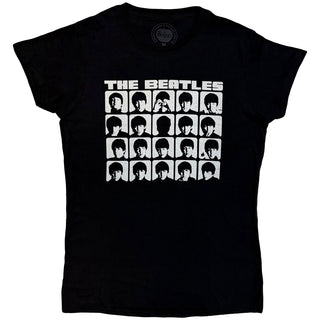 The Beatles Ladies Slim Fit T-Shirt: Hard Days Night Faces Mono
