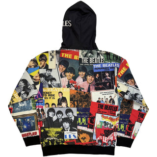 The Beatles Pullover Hoodie: Single Covers (Black) (All Over Print)
