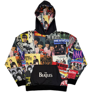 The Beatles Pullover Hoodie: Single Covers (Black) (All Over Print)