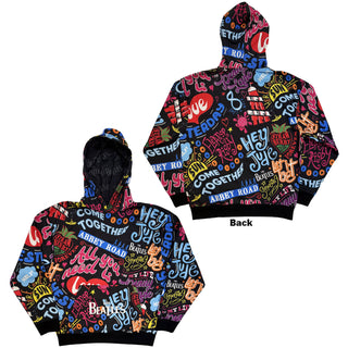 The Beatles Pullover Hoodie: Song Titles (Black) (All Over Print)