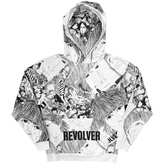 The Beatles Pullover Hoodie: Revolver (White) (All Over Print)