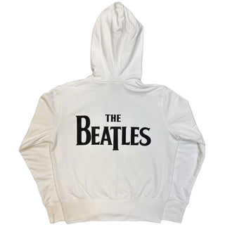 The Beatles Ladies Zipped Hoodie: Drop T Logo (Back Print)