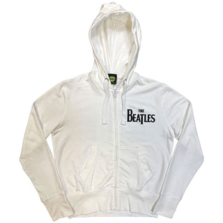 The Beatles Ladies Zipped Hoodie: Drop T Logo (Back Print)