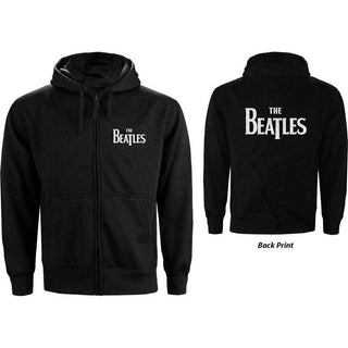 The Beatles Unisex Zipped Hoodie: Drop T Logo (Back Print)