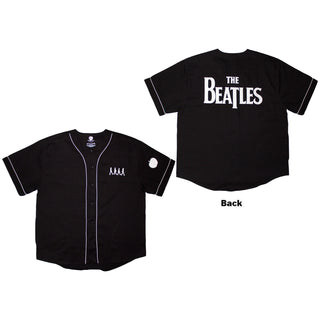 The Beatles Baseball Jersey: Apple Logo / Walking (Black) (Back Print)