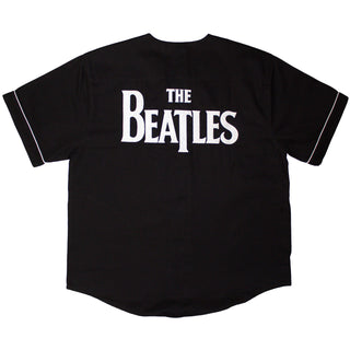 The Beatles Baseball Jersey: Apple Logo / Walking (Black) (Back Print)