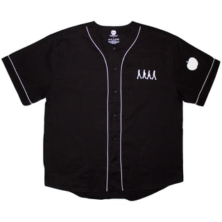 The Beatles Baseball Jersey: Apple Logo / Walking (Black) (Back Print)