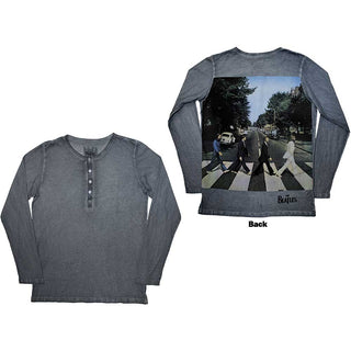 The Beatles Unisex Long Sleeve T-Shirt: Abbey Road Back Print Stone Wash (Back Print)