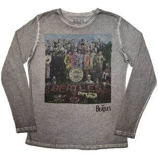 The Beatles Unisex Long Sleeve T-Shirt: Sgt Pepper Stone Wash