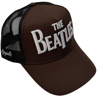 The Beatles Mesh Back Cap: Drop T Logo & Apple (Brown & Black)