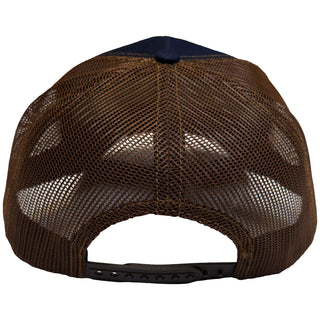 The Beatles Mesh Back Cap: Drop T Logo & Apple (Navy Blue & Brown)