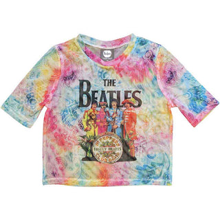 The Beatles Ladies Crop Top: Sgt Pepper (Mesh)