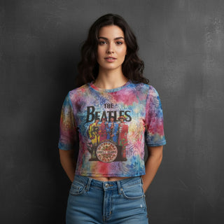 The Beatles Ladies Crop Top: Sgt Pepper