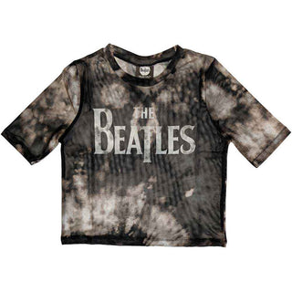 The Beatles Ladies Crop Top: Drop T Logo (Mesh)