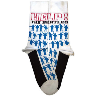 The Beatles Unisex Ankle Socks: Help Silhouettes Repeat (White) (UK Size 4 - 7)
