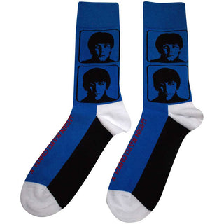The Beatles Unisex Ankle Socks: A Hard Day's Night Headshots (Blue) (UK Size 4 - 7)