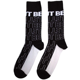 The Beatles Unisex Ankle Socks: Let It Be Text Outlines Repeat (Black)