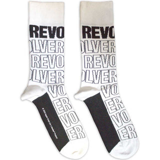 The Beatles Unisex Ankle Socks: Revolver Text Outlines Repeat