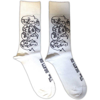 The Beatles Unisex Ankle Socks: White Album Faces Outlines