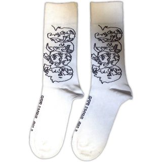 The Beatles Unisex Ankle Socks: White Album Faces Outlines (White) (UK Size 7 - 11)