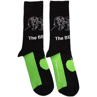 The Beatles Unisex Ankle Socks: White Album Faces Outlines & Apple