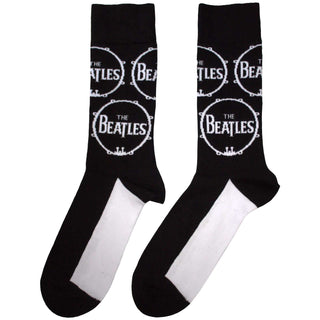 The Beatles Unisex Ankle Socks: Drum Logo Repeat (Black)