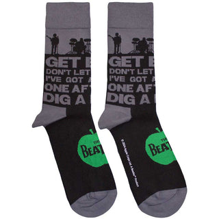 The Beatles Unisex Ankle Socks: Rooftop Silhouettes & Apple