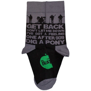 The Beatles Unisex Ankle Socks: Rooftop Silhouettes & Apple (Black)