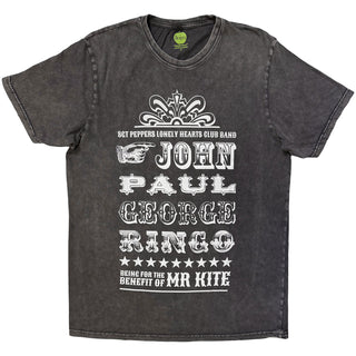 The Beatles Stone Wash T-Shirt: Mr Kite (Charcoal Grey)