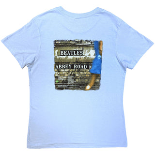 The Beatles Ladies Slim Fit T-Shirt: Abbey Road (Back Print)